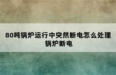 80吨锅炉运行中突然断电怎么处理 锅炉断电